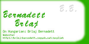 bernadett brlaj business card